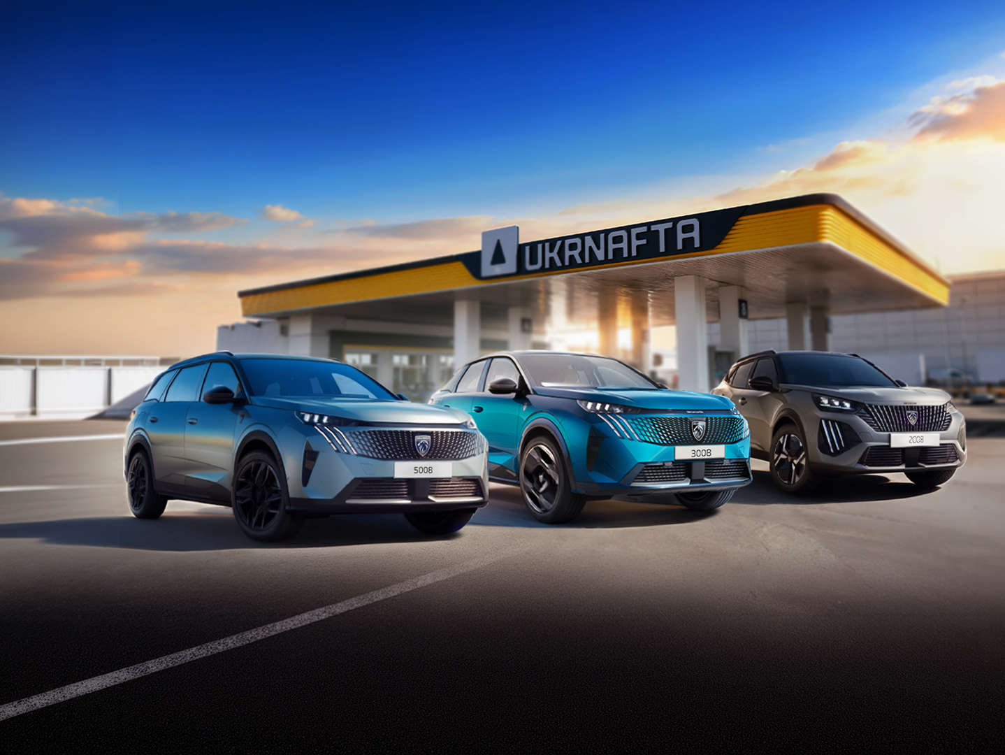 Кросовери Peugeot біля АЗК «Укрнафта»