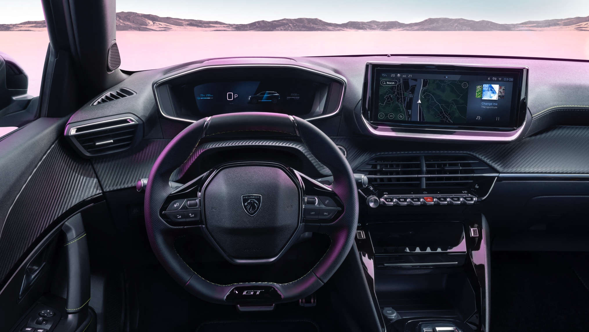 Салон Peugeot 2008, кермо й передня панель